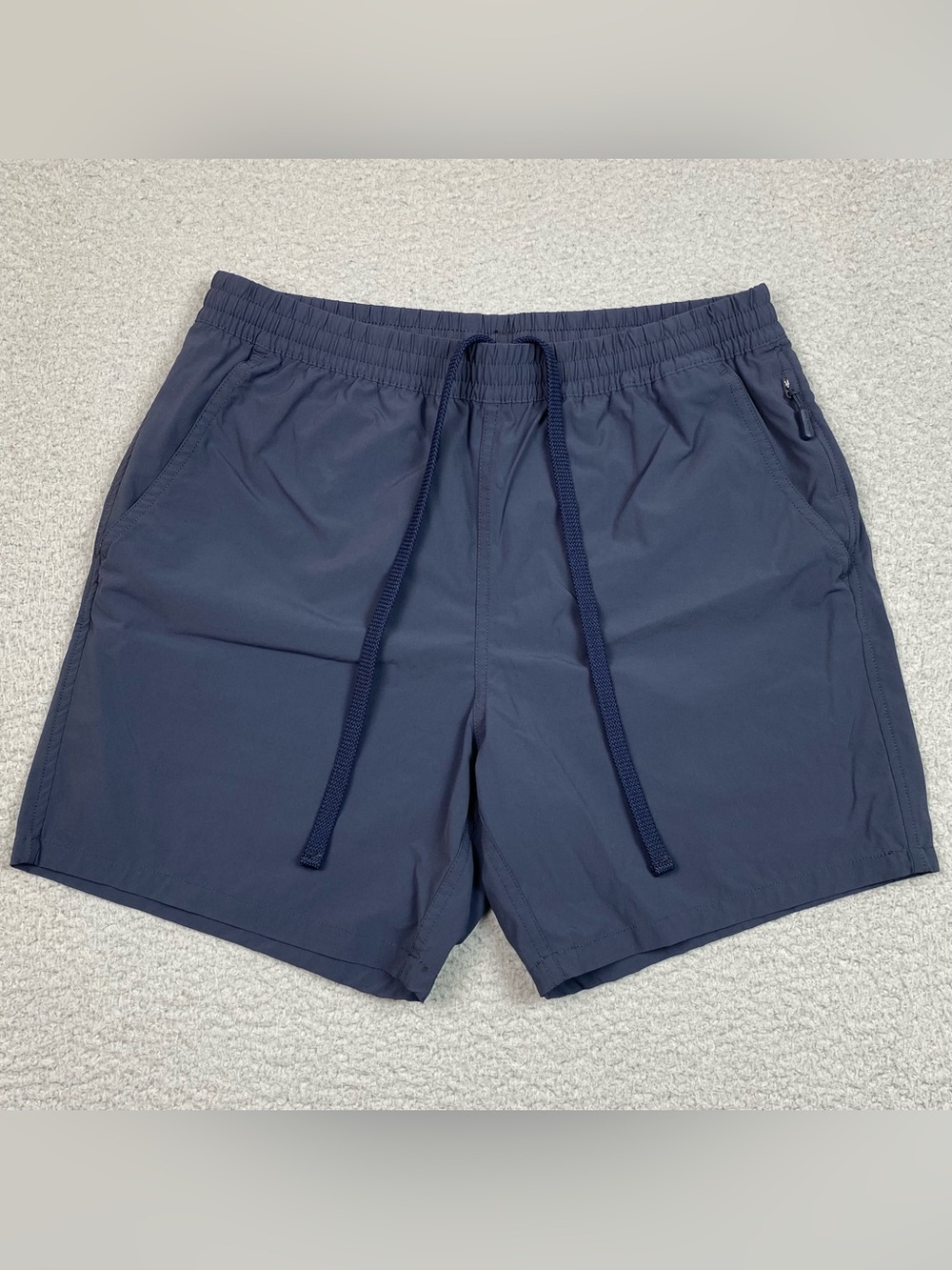 Buck Mason Trail Roam Shorts Men's Size 30 Blue Stretch Nylon Hybrid Drawstring